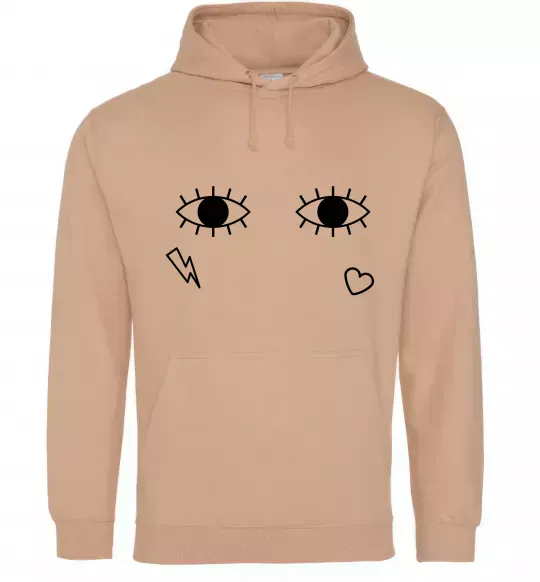 Жіноча толстовка (худі) Очі блискавка сердечко Пісочний фото