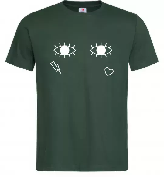 Мужская футболка Очі блискавка сердечко Темно-зеленый фото
