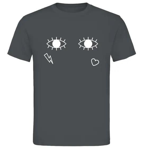 Мужская футболка Очі блискавка сердечко Графит фото