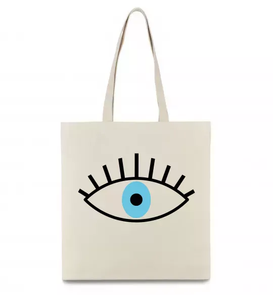Еко-сумка Око блакитне Бежевий фото
