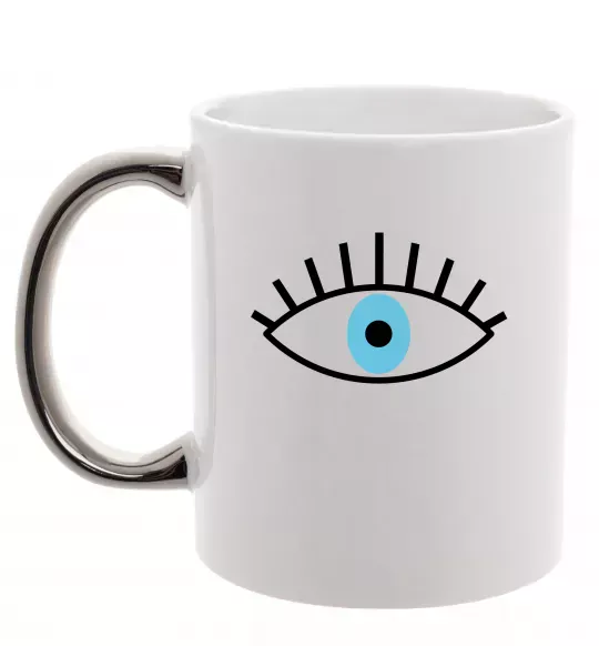 Чашка с цветной ручкой Око блакитне Серебро фото
