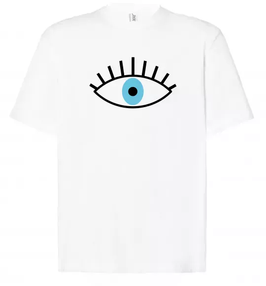 Футболка Оверсайз Око блакитне Білий фото