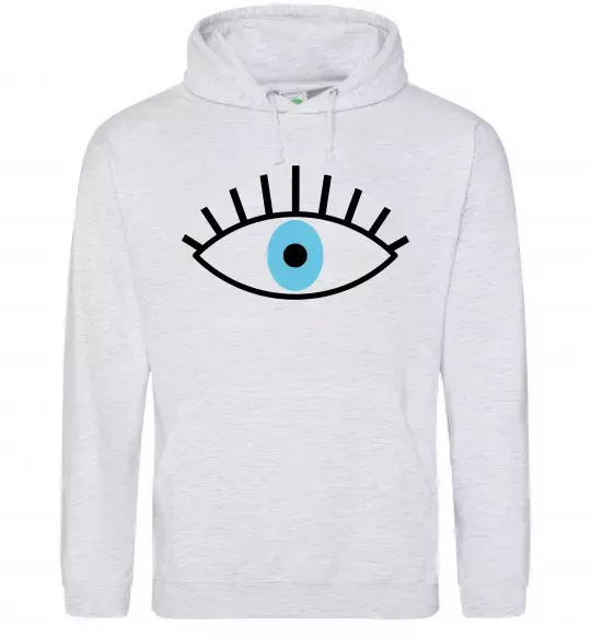 Женская толстовка (худи) Око блакитне Серый меланж фото
