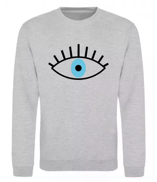 Світшот Око блакитне Сірий меланж фото