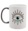 Чашка с цветной ручкой Око намальоване Серебро фото