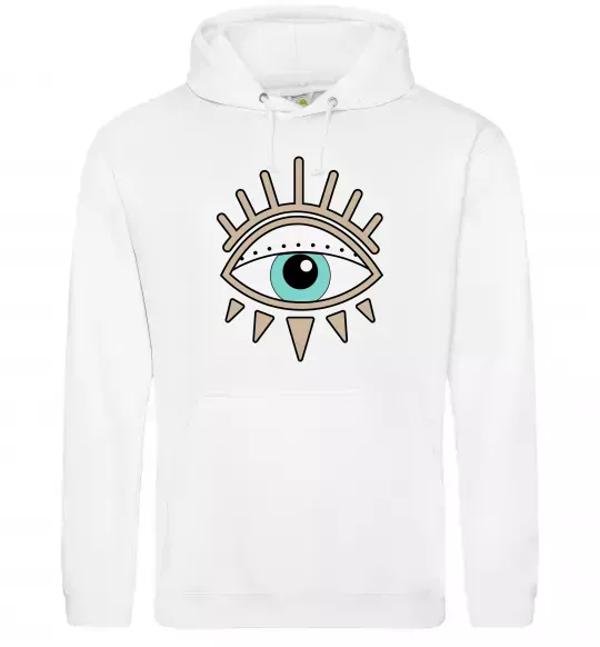 Чоловіча толстовка (худі) Око намальоване Білий фото