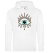 Чоловіча толстовка (худі) Око намальоване Білий фото