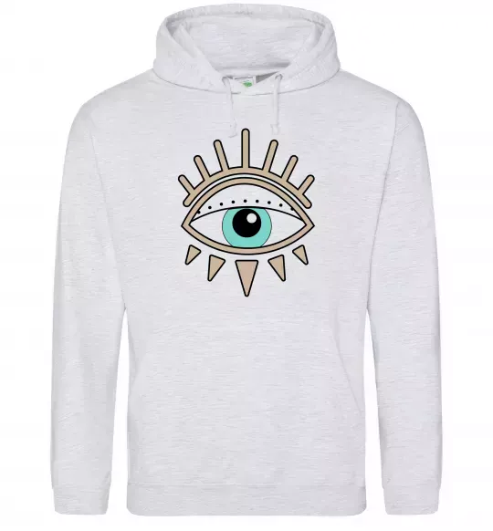 Чоловіча толстовка (худі) Око намальоване Сірий меланж фото