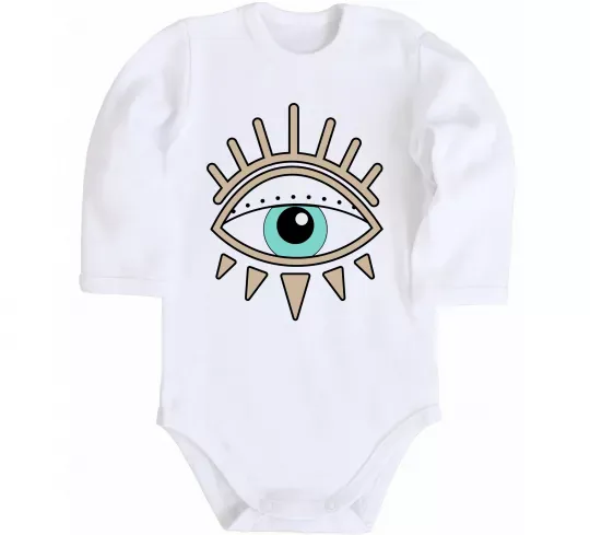 Дитячий бодік Око намальоване Білий фото