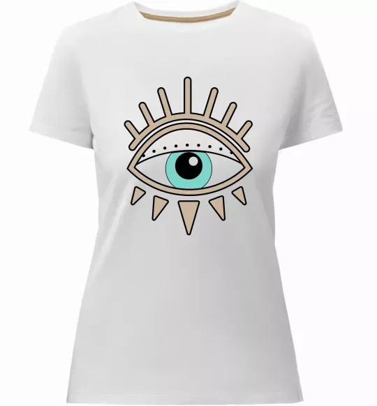 Женская премиум футболка Око намальоване Белый фото
