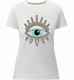 Жіноча преміум футболка Очі блискавка сердечко Білий фото