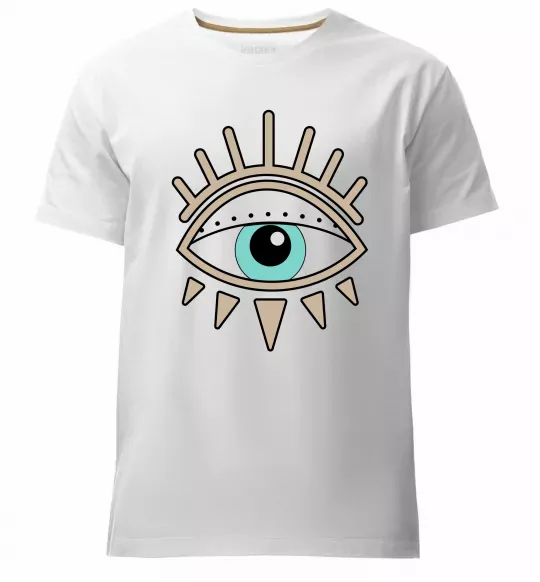Чоловіча преміум футболка Око намальоване Білий фото