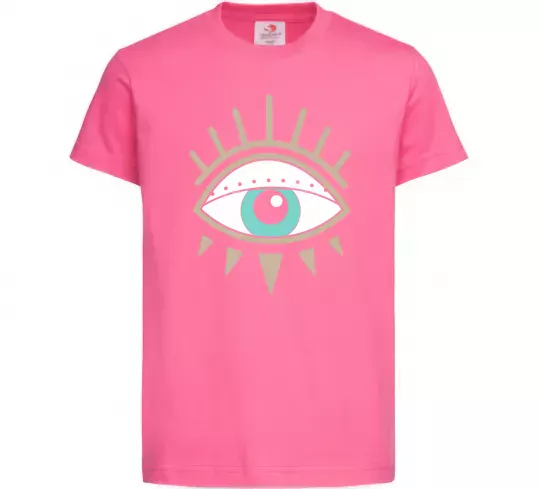 Дитяча футболка Око намальоване Яскраво-рожевий фото