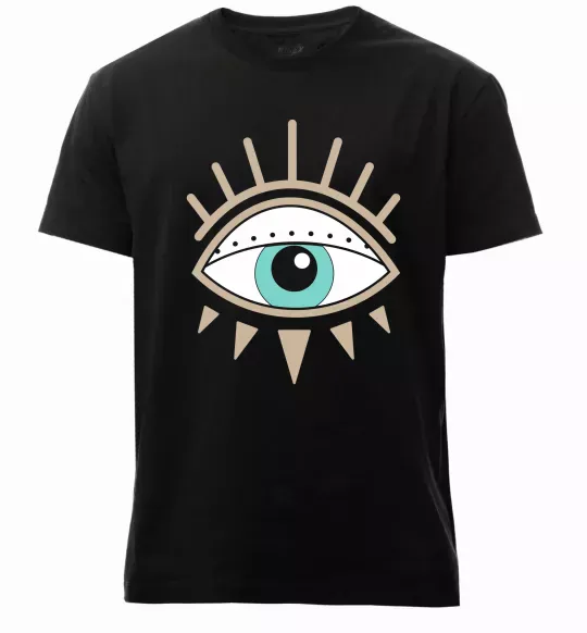 Чоловіча преміум футболка Око намальоване Чорний фото