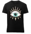 Чоловіча преміум футболка Око намальоване Чорний фото