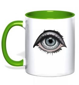 Чашка з кольоровою ручкою Око з віями