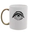 Чашка з кольоровою ручкою Око з віями Золото фото
