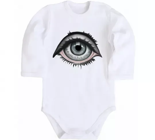 Детский боди Око з віями Белый фото