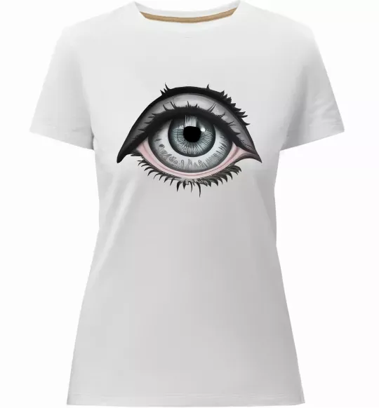 Женская премиум футболка Око з віями Белый фото