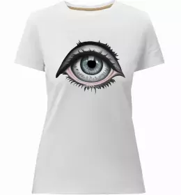 Жіноча преміум футболка Очі блискавка сердечко Білий фото