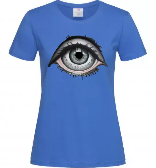 Жіноча футболка Око з віями Яскраво-синій фото