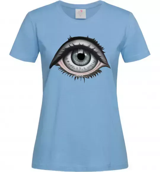 Жіноча футболка Око з віями Блакитний фото