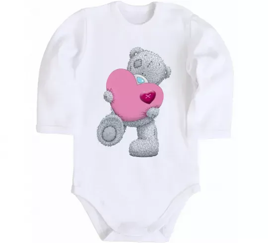 Детский боди Ведмедик Teddy Белый фото
