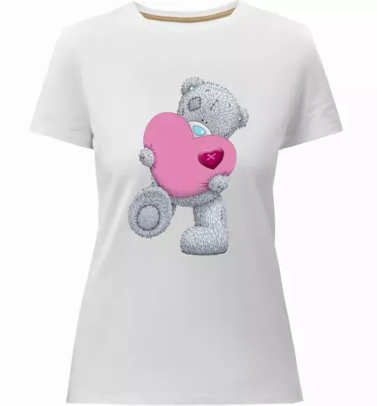 Женская премиум футболка Ведмедик Teddy Белый фото