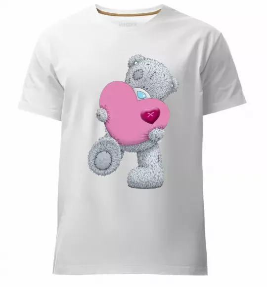 Мужская премиум футболка Ведмедик Teddy Белый фото