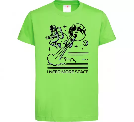 Детская футболка I need more space Лаймовый фото