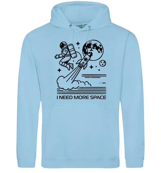 Женская толстовка (худи) I need more space Голубой фото