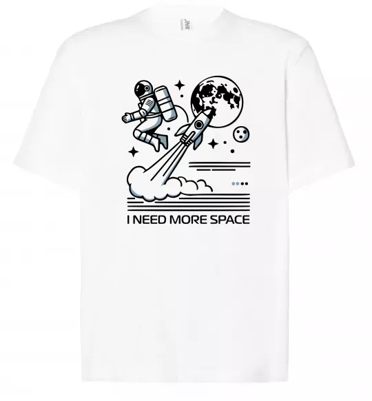 Футболка Оверсайз I need more space Білий фото