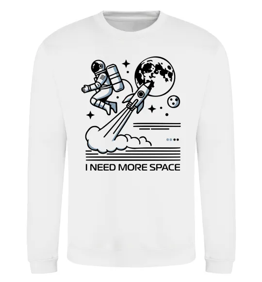 Свитшот I need more space Белый фото