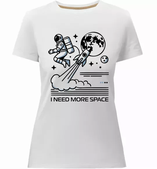 Женская премиум футболка I need more space Белый фото
