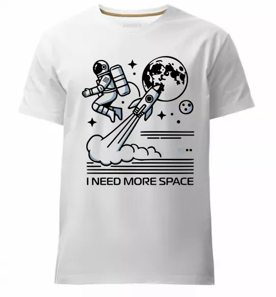 Мужская премиум футболка I need more space Белый фото