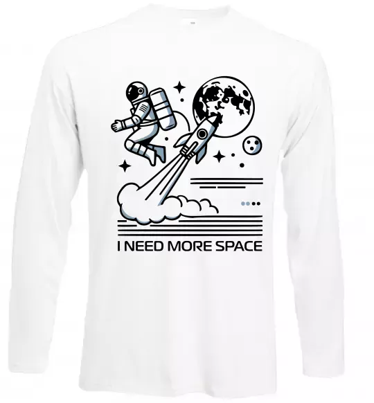 Лонгслив I need more space Белый фото