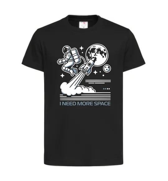 Детская футболка I need more space Черный фото