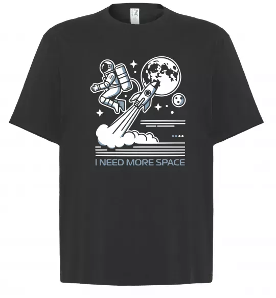 Футболка Оверсайз I need more space Чорний фото
