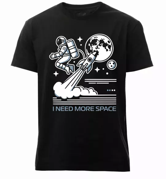Мужская премиум футболка I need more space Черный фото