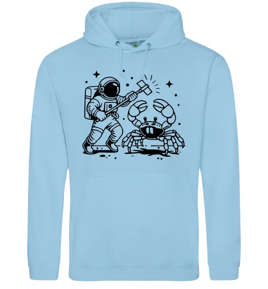 Жіноча толстовка (худі) Космонавт з крабом Блакитний фото
