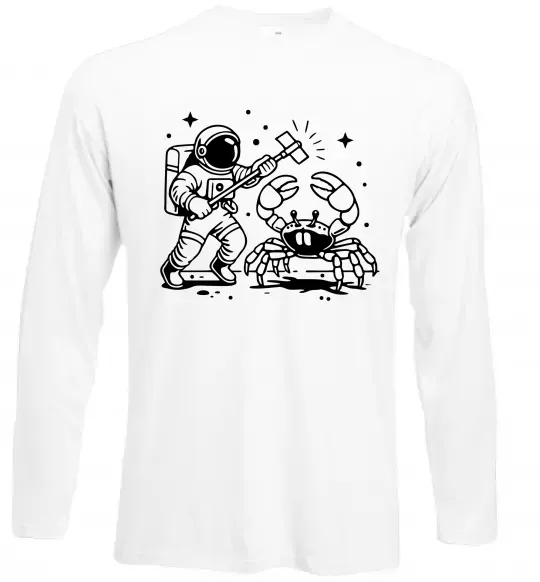 Лонгслив Космонавт з крабом Белый фото