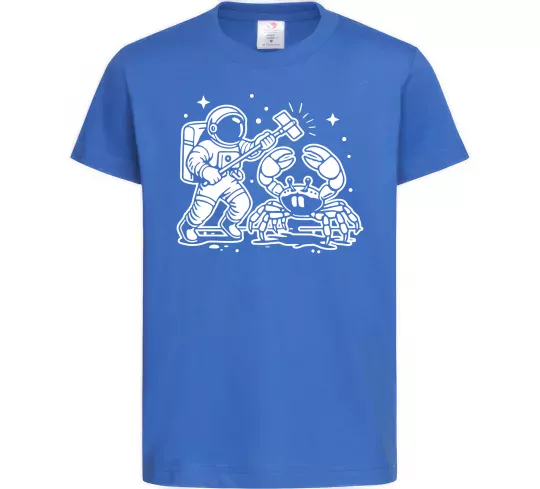 Дитяча футболка Космонавт з крабом Яскраво-синій фото