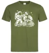Мужская футболка Космонавт з крабом Оливковый фото