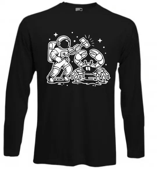 Лонгслив Космонавт з крабом Черный фото
