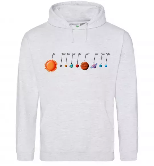 Жіноча толстовка (худі) Планети Сірий меланж фото