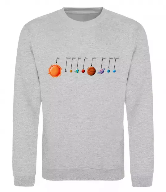 Свитшот Планети Серый меланж фото