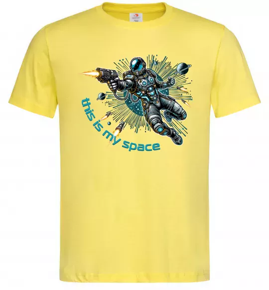 Мужская футболка This is my space Лимонный фото