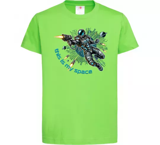 Дитяча футболка This is my space Лаймовий фото