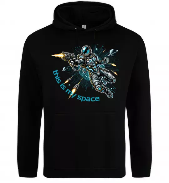 Мужская толстовка (худи) This is my space Черный фото
