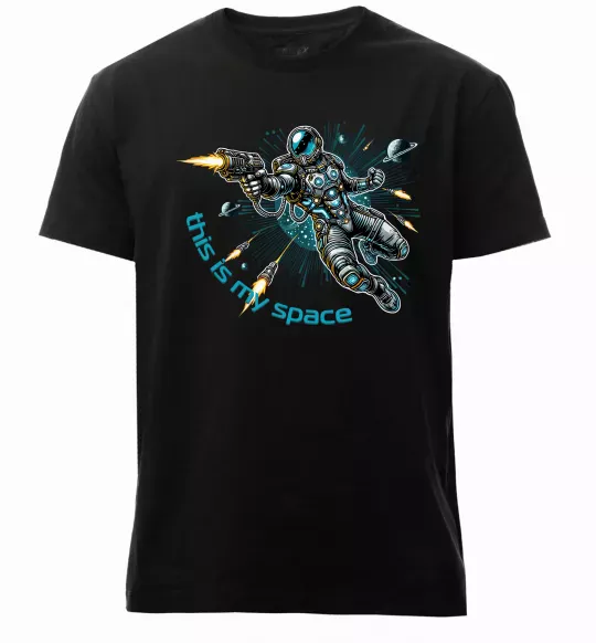 Мужская премиум футболка This is my space Черный фото